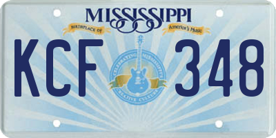 MS license plate KCF348