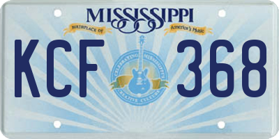 MS license plate KCF368