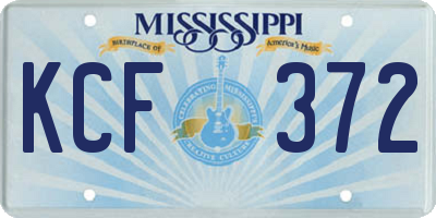 MS license plate KCF372