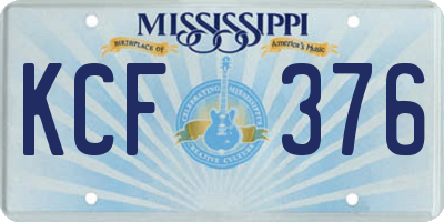 MS license plate KCF376