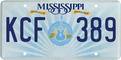 MS license plate KCF389