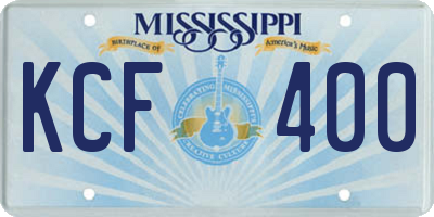 MS license plate KCF400