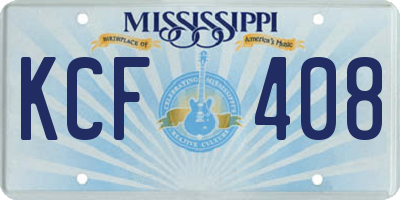 MS license plate KCF408
