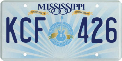 MS license plate KCF426