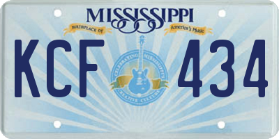 MS license plate KCF434
