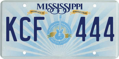 MS license plate KCF444