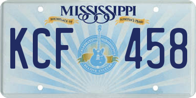 MS license plate KCF458