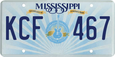 MS license plate KCF467