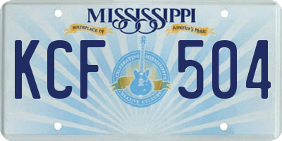 MS license plate KCF504