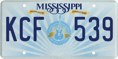 MS license plate KCF539