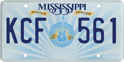 MS license plate KCF561