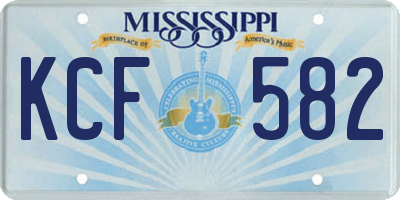 MS license plate KCF582