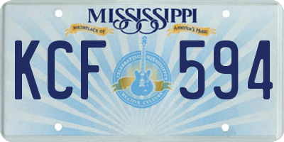 MS license plate KCF594