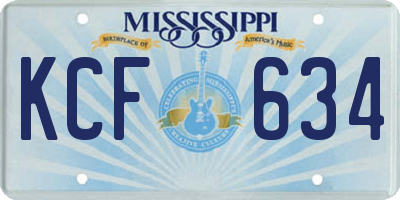 MS license plate KCF634