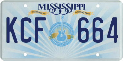 MS license plate KCF664