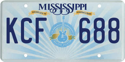 MS license plate KCF688
