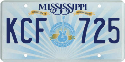 MS license plate KCF725