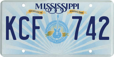 MS license plate KCF742