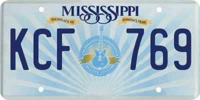 MS license plate KCF769