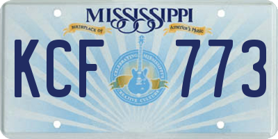 MS license plate KCF773
