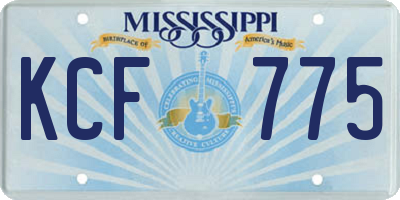 MS license plate KCF775