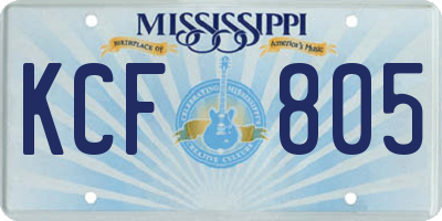MS license plate KCF805