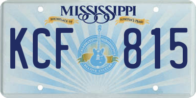 MS license plate KCF815