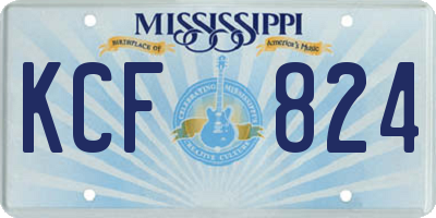 MS license plate KCF824