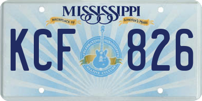 MS license plate KCF826