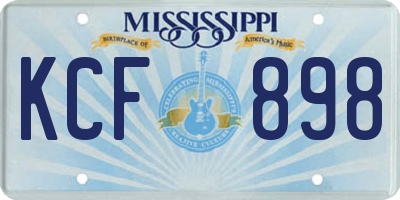 MS license plate KCF898