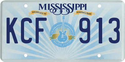 MS license plate KCF913