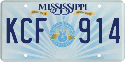 MS license plate KCF914