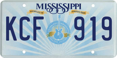 MS license plate KCF919