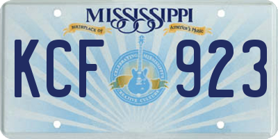 MS license plate KCF923