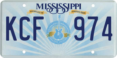 MS license plate KCF974