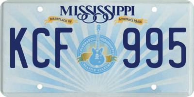 MS license plate KCF995