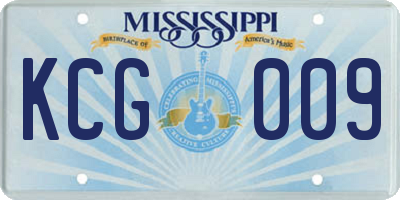 MS license plate KCG009
