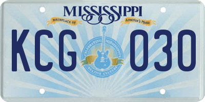 MS license plate KCG030