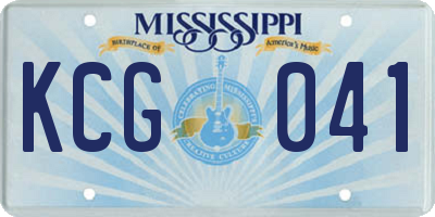 MS license plate KCG041