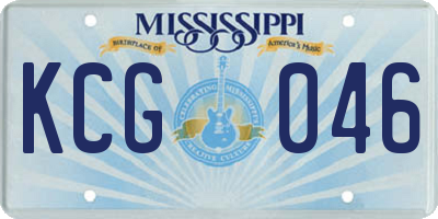 MS license plate KCG046