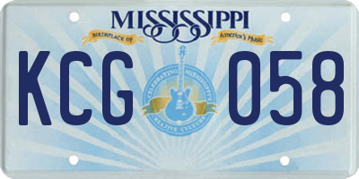 MS license plate KCG058