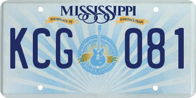 MS license plate KCG081