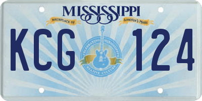 MS license plate KCG124