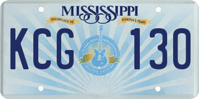 MS license plate KCG130