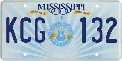 MS license plate KCG132