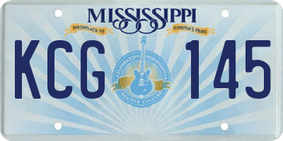 MS license plate KCG145