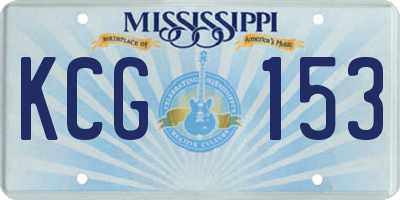 MS license plate KCG153