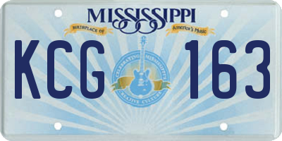 MS license plate KCG163