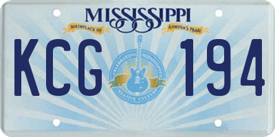 MS license plate KCG194