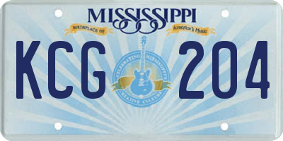 MS license plate KCG204
